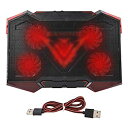 【中古】【輸入品・未使用】Mugast 静音ノートパソコンクーラー ゲーミング冷却パッドスタンド 超薄型 ノートブック PC ラジエーター冷却ベース 5ファン付き 19インチ以下の