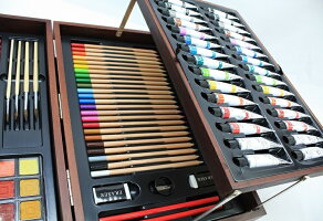 【ART101】ART101アート101158ピースアートセットウッドケースにびっしり入った画材キットアクリル絵具/油絵具/オイルパステル/色鉛筆/筆ブラシ/パレット/スケッチ鉛筆/消しゴム/鉛筆削り/木製ケース/画材絵画描画