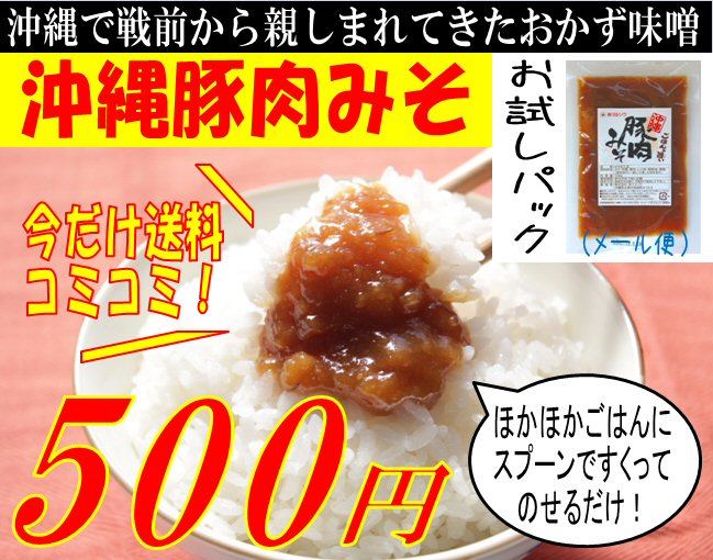 ごはんが旨い！沖縄豚肉みそ（100gパック）【送料無料のお試しか価格】【送料無料-0726】