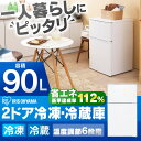 2ドア冷凍冷蔵庫 90L IRR-A09TW-W ホワイト ...