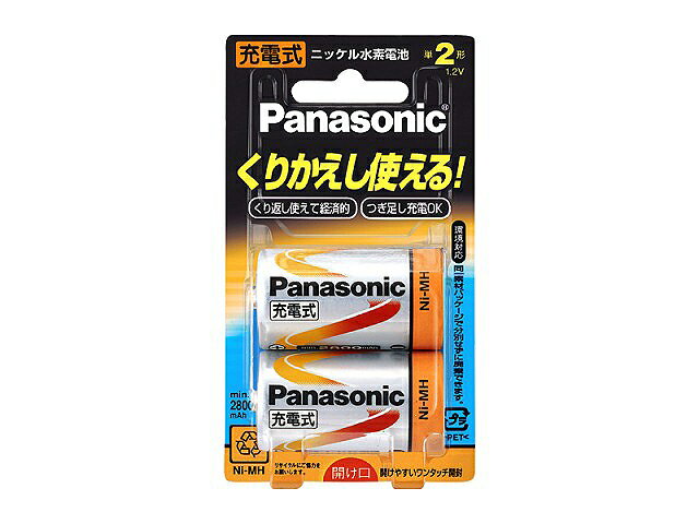パナソニック　Panasonic　高性能電源ニッケル水素電池単2形 HHR-2NPS/2B