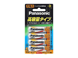 パナソニック　Panasonic　ニッケル水素電池単3形4本パックHHR-3XPS/4B