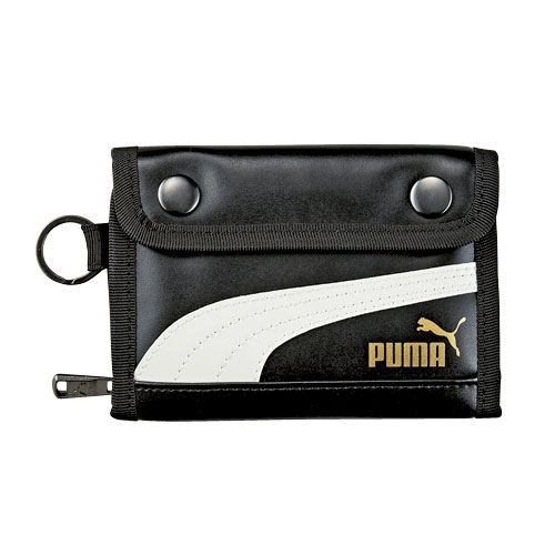 クツワ/PUMA　メタリックラインウォレット（ブラック）　696PMBK