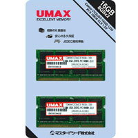 【UMAX】SO DIMM(ノートPC用) DDR3-1333 PC3-10600 8GBx2枚Castor DCSoD3-16GB-1333【メール便対象商品】