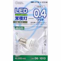 【オーム電機(OHM)】LED電球 0.4W E12口金 昼白色 LDT1N-H-E12 96