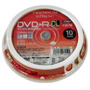 【ハイディスク HI DISC】ハイディスク HDDR21JCP10SP 録画用DVD-R DL 約215分 10枚 8倍速 CPRM 磁気研究所