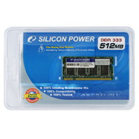 【シリコンパワー】SO DIMM(ノートPC用) DDR-333 PC-2700 512MB CL2.5 SP512MBSDU333O02【メール便対象商品】