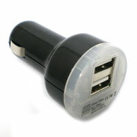 【iPad Garaxy Tab両用】DC-USB電源 USBカーチャージャー 2A(ブラック)