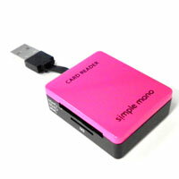 【オーム電機(OHM)】USBカードリーダーライター OA-SCRS-1P(ピンク)【メール便対象商品】