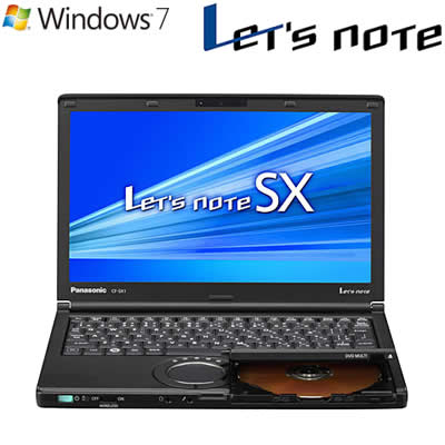 【即納】パナソニック ノートパソコン レッツノート SX1 12.1型 CF-SX1GEBDR ブラック 2012年春モデル【送料無料】【Aug08P3】