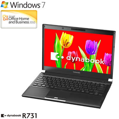 東芝 ノートパソコン ダイナブック R731 PR73137ERFB グラファイトブラック 13.3型 dynabook 2012年春モデル【Aug08P3】