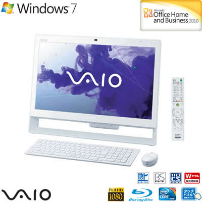 ソニー デスクトップパソコン バイオ Jシリーズ 21.5型 VPCJ238FJ-W ホワイト 2012年春モデル【送料無料】