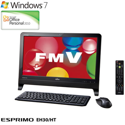 富士通 デスクトップパソコン FMV ESPRIMO EH EH30/HT 20型 FMVE30HTB オーシャンブラック 2012年夏モデル【送料無料】【Aug08P3】ボーナス一括可！代引き＆送料全国無料！