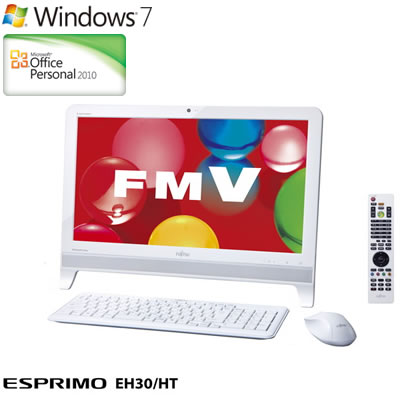 富士通 デスクトップパソコン FMV ESPRIMO EH EH30/HT 20型 FMVE30HTW スノーホワイト 2012年夏モデル【送料無料】【Aug08P3】ボーナス一括可！代引き＆送料全国無料！