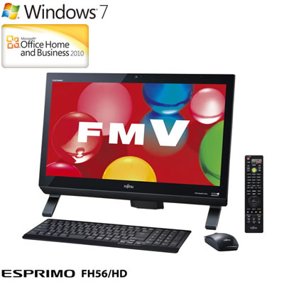 富士通 デスクトップパソコン FMV ESPRIMO FH FH56/HD 21.5型 FMVF56HDB シャイニーブラック 2012年夏モデル【送料無料】【Aug08P3】