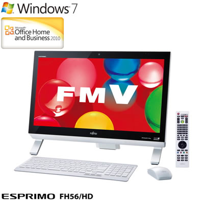 富士通 デスクトップパソコン FMV ESPRIMO FH FH56/HD 21.5型 FMVF56HDW スノーホワイト 2012年夏モデル【送料無料】