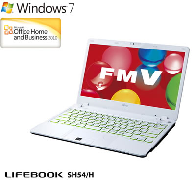 【即納】富士通 ノートパソコン FMV LIFEBOOK SH SH54/H 13.3型 FMVS54HW アーバンホワイト 2012年夏モデル【送料無料】