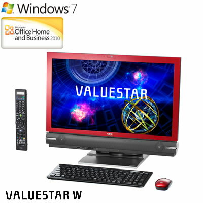 NEC デスクトップパソコン VALUESTAR W VW570/HS 23型 PC-VW570HS6R クランベリーレッド【送料無料】 2012年夏モデル