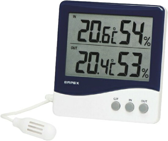 デジタル温度計:外部温湿度センサー付きデジタル温湿度計TD-8184（卓上・壁掛）【郵送可￥250】【20dw08】外部センサーに温度計プラス“湿度計”もついた画期的な製品！！