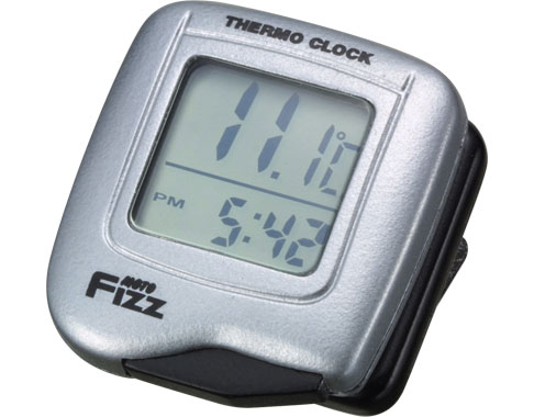 温度計・時計：タナックス製バイク用サーモクロックMF-4632【郵送可￥250】気温と時計が同時にわかる！