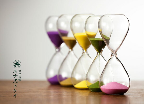 砂時計：シンプルな3分/5分計のガラス砂時計【郵送可￥250】【楽ギフ_包装】【20dw08】ゆるやかな時を感じる癒しのアイテム♪