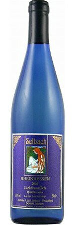 J＆Hゼルバッハ　リープフラウミルヒ　ブルーボトル　Q.b.A 2011年　白　750ml/12本J&H SELBACH　LIEBFRAUMILCH BLUE BOTTLE QbA301やわらかな香りと味ふくよかな甘さでお馴染みのワイン。美しいブルーボトルに詰められた「聖母の乳」です・自社所有畑からの葡萄Q.b.A/