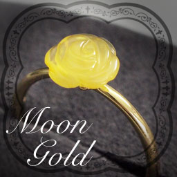 【mi0050】美しいムーンゴールドの琥珀の指輪・リング【K18ゴールド】【Sランク】【送料無料】  【サマーセール】