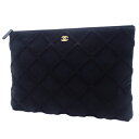 CHANEL(シャネル) マトラッセ ココマーク クラッチバッグ クラッチバッグ セカンドバッグ ポーチ ベロア/ベルベット ブラック黒 ゴールド金具 24******刻印 レディース 40802032428【中古】【アラモード】