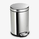 simplehuman 4.5リットル / 1.2ガロン ラウンド バスルームステップ ゴミ箱 光沢ステンレススチール
