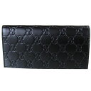 【スマホエントリーでP10倍 8/25 9:59まで】グッチ GUCCI 長財布 札入れ 小銭入れなし AVEL アヴェル GGレザー グッチシマ ブラック 307774 CWC1R 1000