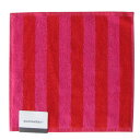 メール便可250円 マリメッコ Marimekko タオル ハンドタオル ハンカチ 30×30cm KAKSI RAITAA カクシ ライタ ピンク×レッド 67381 070