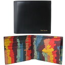 ポールスミス Paul Smith 財布 二つ折り財布 メンズ ブラック 世界地図プリント ATXC 4833 W886 79 Made in ITALY