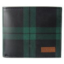 トミー ヒルフィガー TOMMY HILFIGER 折り財布 メンズ ブラック×グリーン チェック 31TL40X003 067