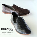 【2017SS 20%OFF SALE】BOEMOS ボエモス メンズ スリッポン 本革 編み込み メッシュスリッポン メッシュレザー イントレレザー イントレチャート(boemos4620)インポートシューズ【s】