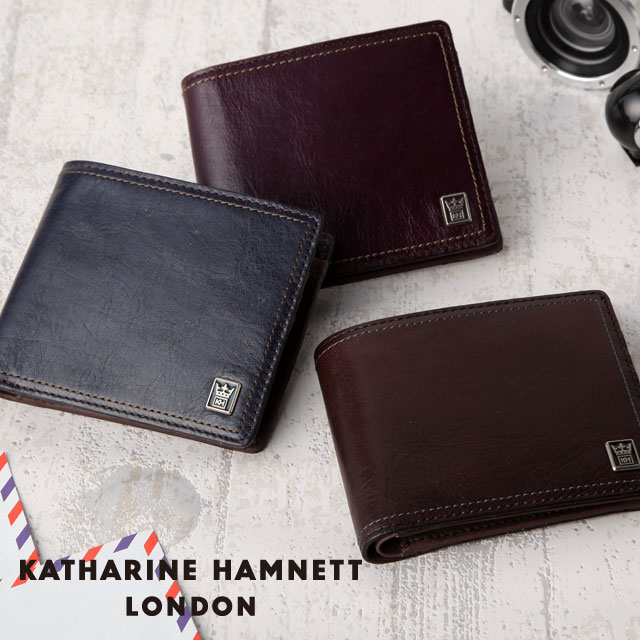 あす楽対応 KATHARINE HAMNETT キャサリンハムネット [Royal] 二つ折り財布 490-52052 【ブランド】【革】【メンズ】【レディース】【送料無料】