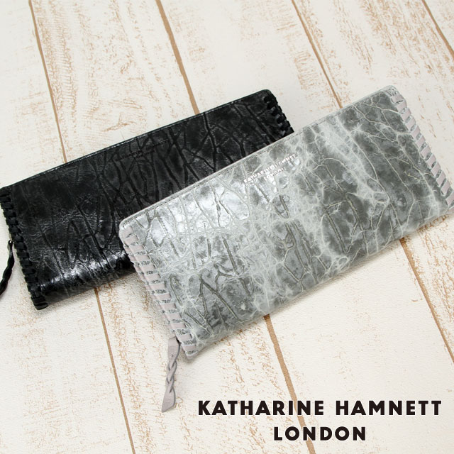 新作 KATHARINE HAMNETT キャサリンハムネット [Edge] ラウンドファスナー 長財布 490-53005 【ブランド】【革】【レザー】【メンズ】【レディース】【送料無料】