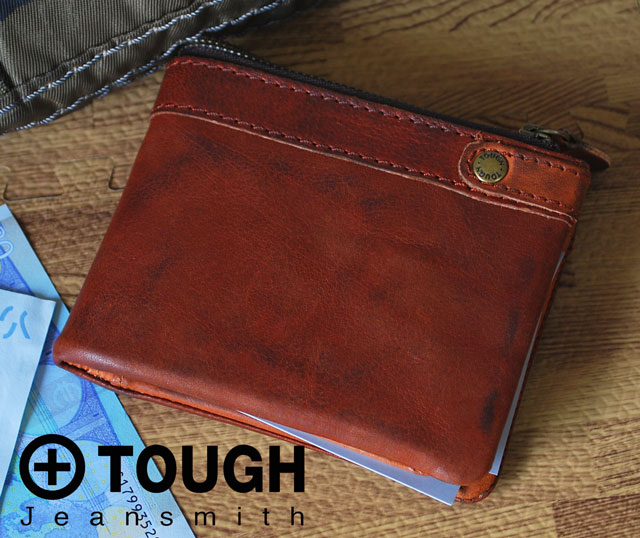 あす楽対応 TOUGH[タフ] LEATHER WASH [レザーウォッシュ] 二つ折財布 55567【革】【メンズ】【送料無料・代引無料】