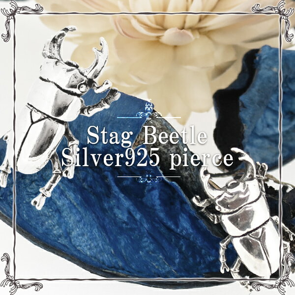 D&D オオクワガタ シルバーピアス 2P 両耳用 アリゼ ピアス メンズ レディース くわがたむし 昆虫 虫 シルバー スタッド シルバー925 SILVER Men's 男性 女性