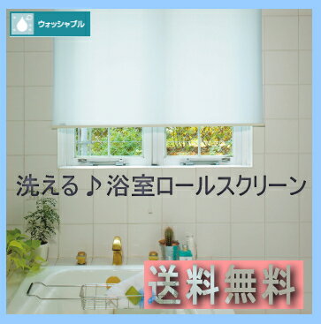 【送料無料】浴室ロールスクリーン　幅　：91cm〜135cm高さ：30cm〜90cm【FS_708-7】【RT】