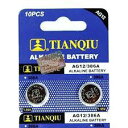 SR [ミニレター 送料込][ボタン電池] TIANQIU AG12ボタン電池 アルカリ LR43 CX186 386A 互換品 2個セット（4077-02)