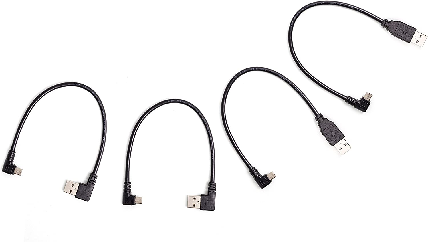 Micro USB ケーブル for Google Chromecast Ultra/Miracast/EZcast <strong>クロームキャスト</strong> オーディオ/テレビ スティッ ドングル <strong>本体</strong> (4本セット) (2969-05)