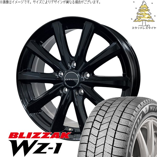 セレナ インプレッサ 215/40R18 スタッドレスタイヤ ホイール 4本セット 新品 | ブリヂストン (BRIDGESTONE) ブリザック WZ-1 × コスミック (COSMIC) D.TEN ブラック 18インチ 7.5J +48 5穴114.3