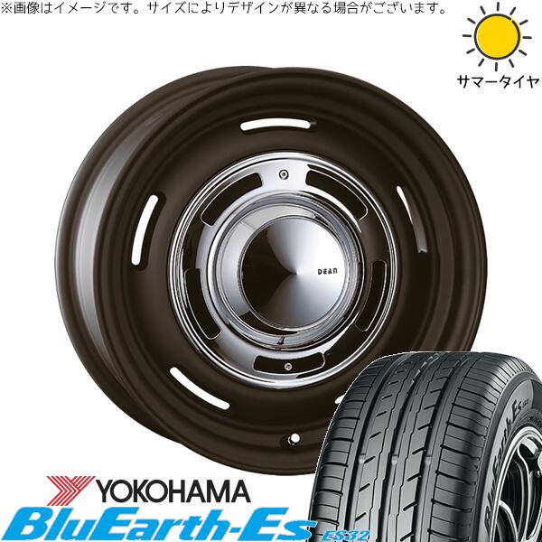 NV200 バネット デリカD3 185/70R14 サマータイヤ ホイール 4本セット 新品 | ヨコハマタイヤ (YOKOHAMA) ブルーアース ES32 × クリムソン (CRIMSON) ディーン クロスカントリー マットブラック 14インチ 5J +43 4穴114.3
