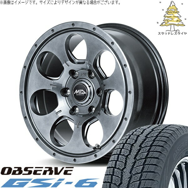パジェロミニ 175/80R16 スタッドレスタイヤ ホイール 4本セット 新品 | トーヨータイヤ (TOYO) オブザーブ Gsi-6 (OBSERVE Gsi-6) × エムアイディー (MID) MIDホイール マッドエージェント メタリックグレー 16インチ 7.0J +40 5穴114.3
