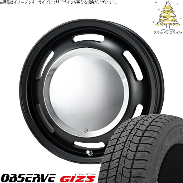 アトレーワゴン 165/65R13 スタッドレスタイヤ ホイール 4本セット 新品 | トーヨータイヤ (TOYO) オブザーブ ギズスリー (OBSERVE GIZ3) × パンドラ (PANDORA) ラグテック ネオムーン2 マットブラック 13インチ 4.00B +43 4穴100