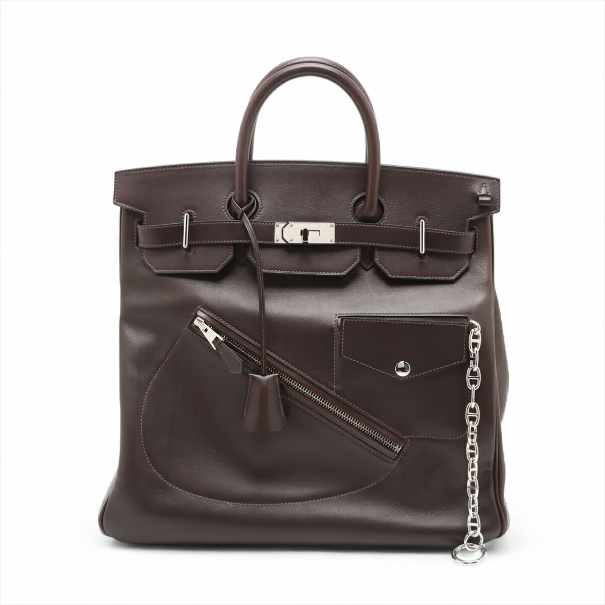 【中古】エルメス オータクロア 40 ロック エヴァーグレイン エベーヌ シルバー金具 B:2023年