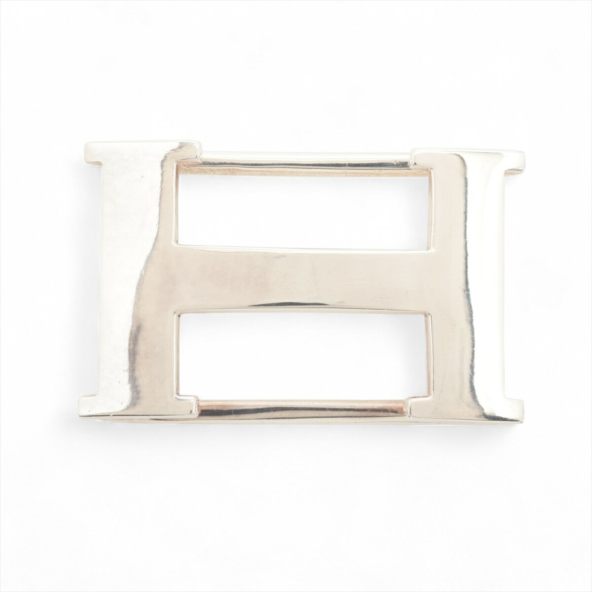 【中古】エルメス Hロゴ マネークリップ メタル シルバー 刻印不鮮明