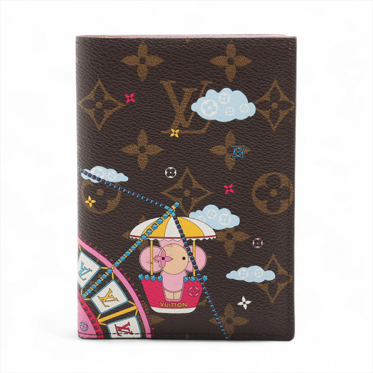 【中古】ヴィトン モノグラムヴィヴィエンヌ クーヴェルテュール パスポール NM M69746 ローズバレリーヌ パスポートケース RFID反応あり