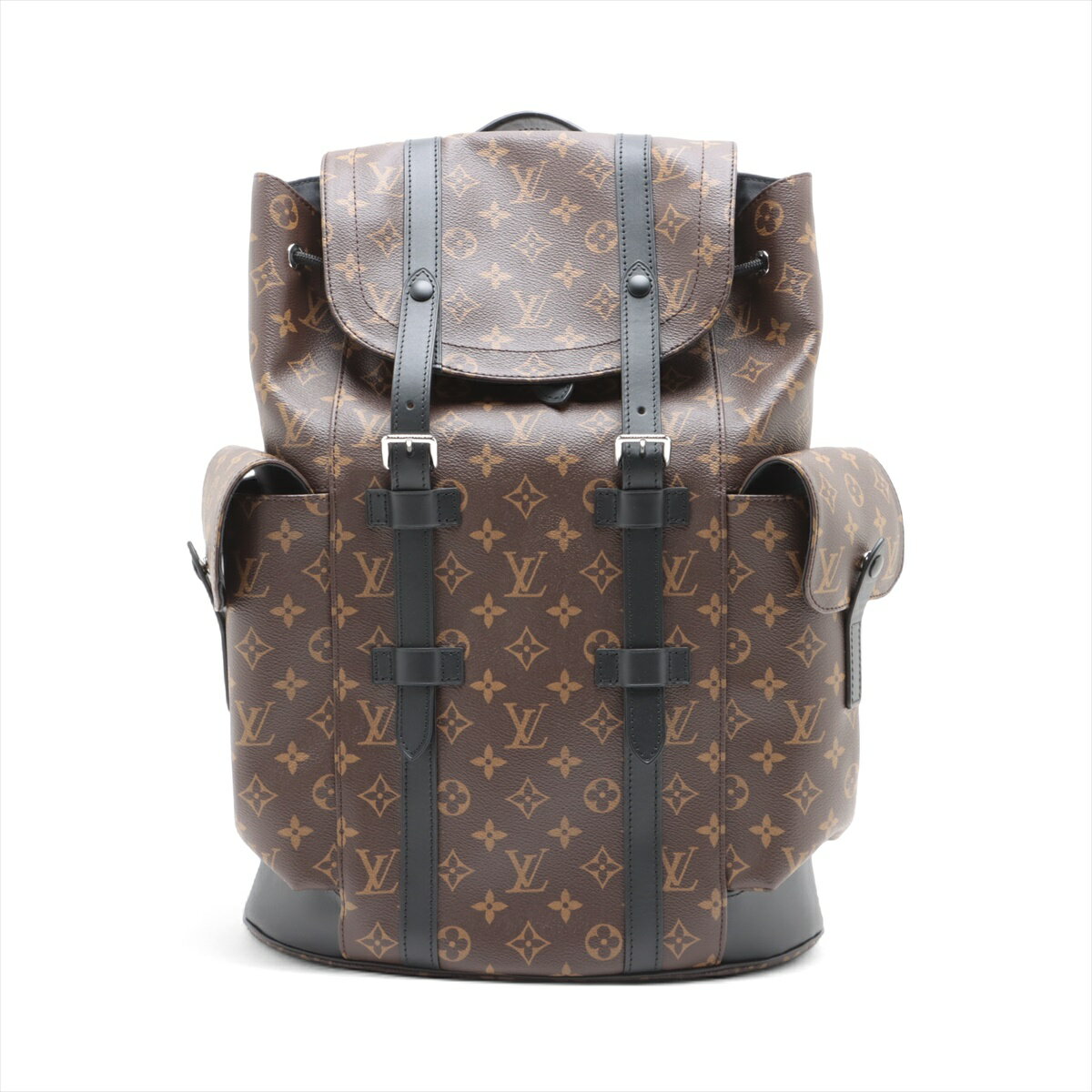 【中古】ヴィトン モノグラムマカサー クリストファー MM M43735 ブラウン RFID反応あり