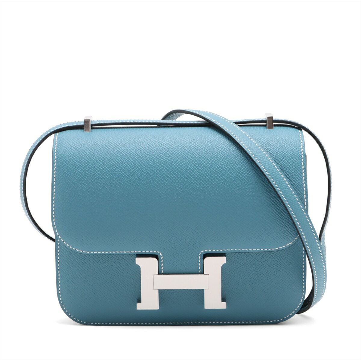 【中古】エルメス コンスタンス3 ミニ18 ミロワール ヴォーエプソン ニューブルージーン シルバー金具 K:2025年